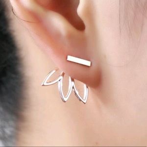 Lotus Bar Silver Plated Earrings 2 for 15